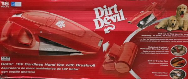 Dirt Devil Gator 18v Cordeless Hand Vac with Brushroll